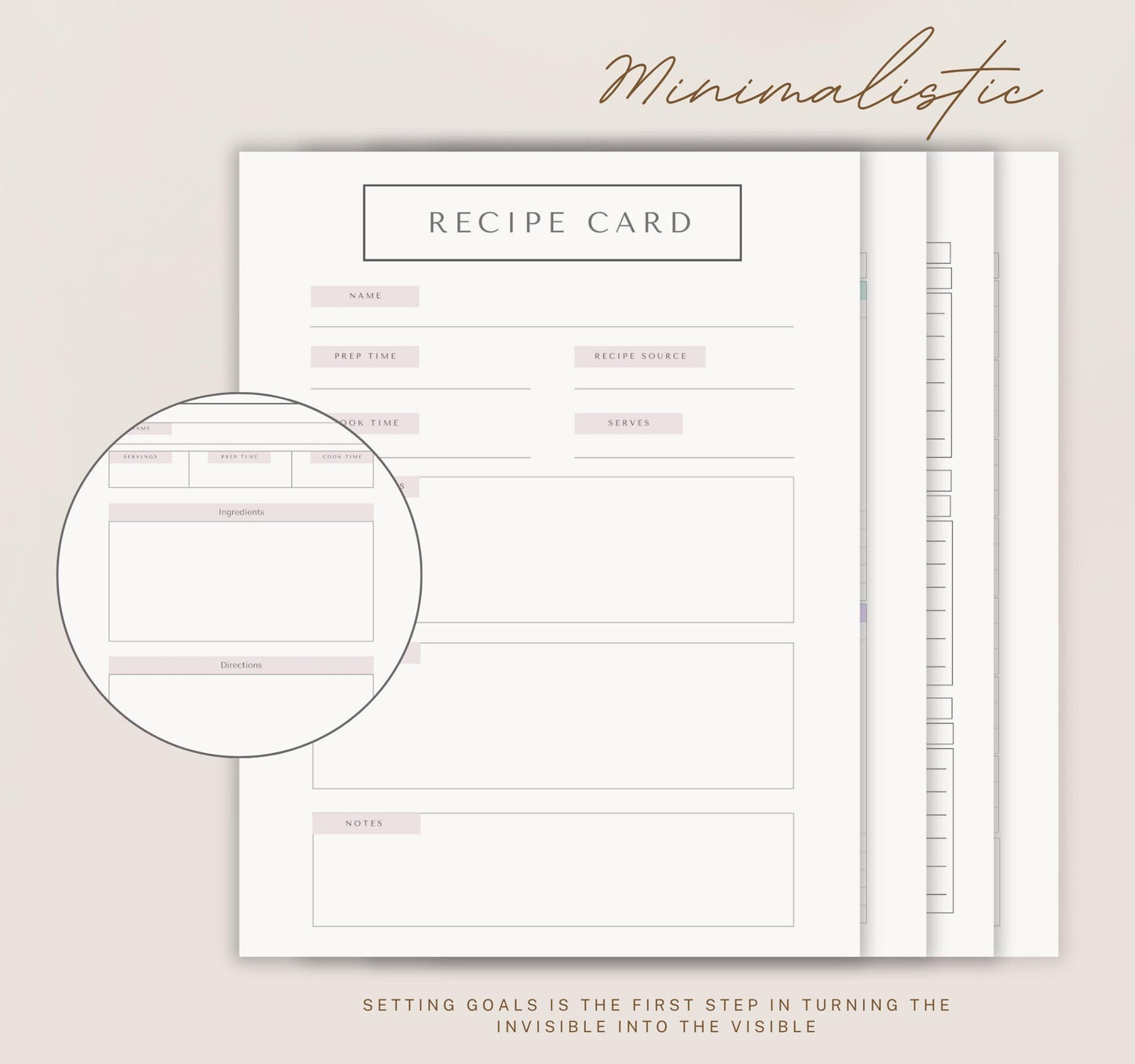 Recipe Card Bundle | Printable & Digital Recipe Organizer, Meal Planner & Kitchen Journal PDF