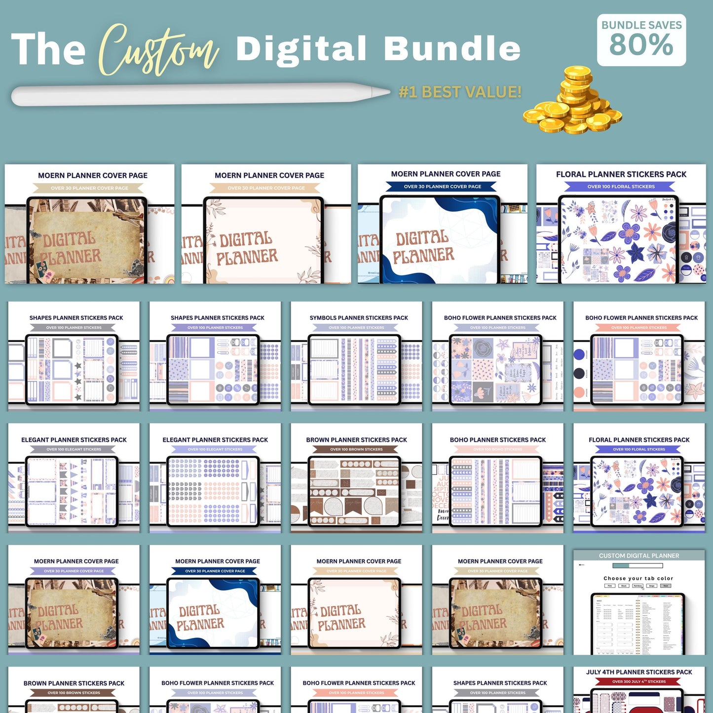 Digital Daily Planner | Hyperlinked Routine & Activities Organizer | Clickable PDF for iPad & GoodNotes