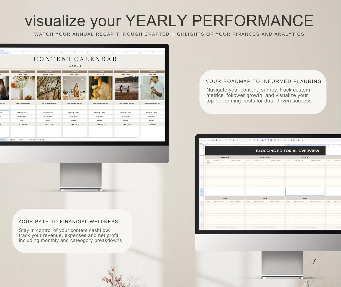 Content Calendar Spreadsheet | Social Media Planner | Editable Google Sheets & Excel Template