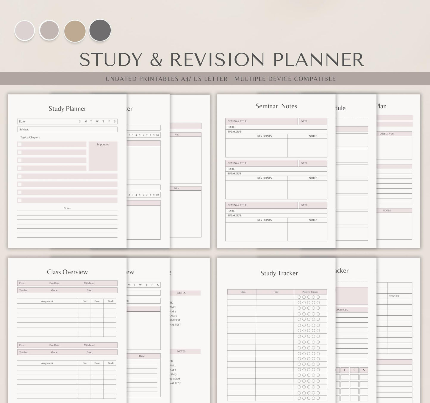 Study & Revision Planner | Academic Organizer, Exam Prep & Homework Tracker PDF Download