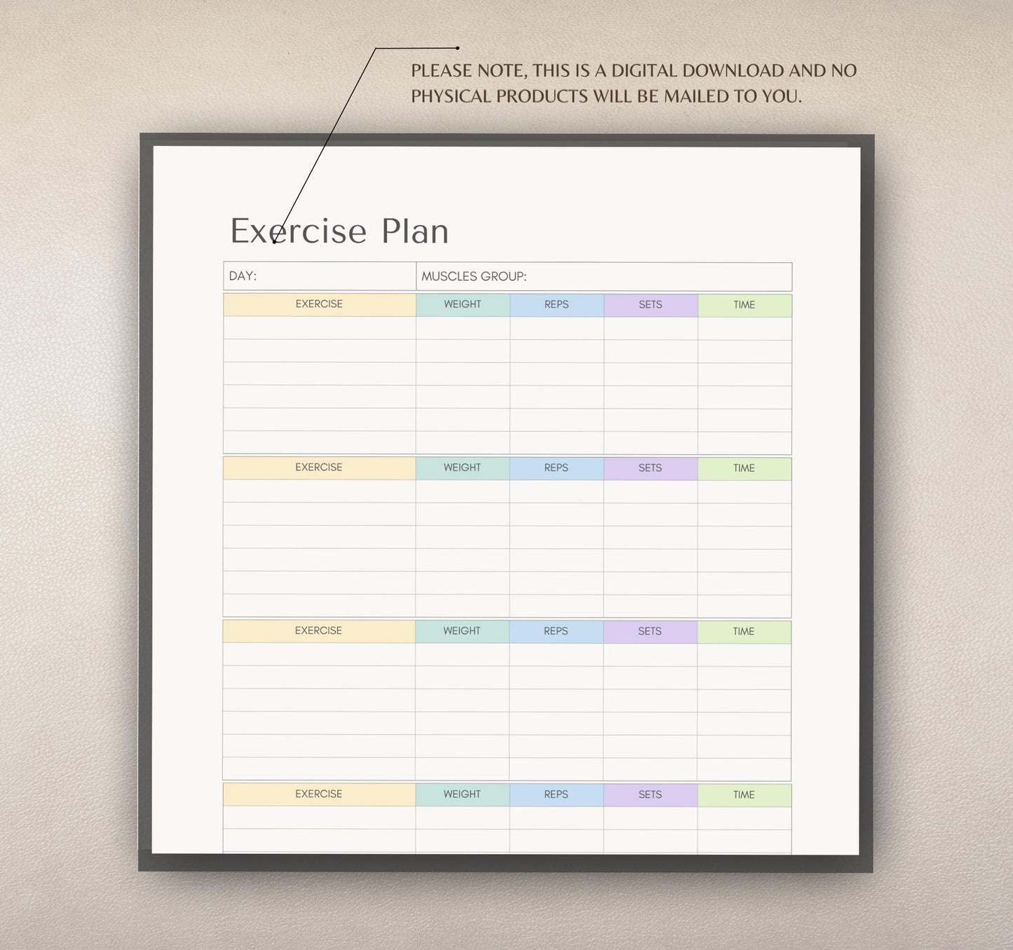 Health & Fitness Planner | Workout Tracker, Meal Planner, Wellness & Self-Care Journal PDF Download