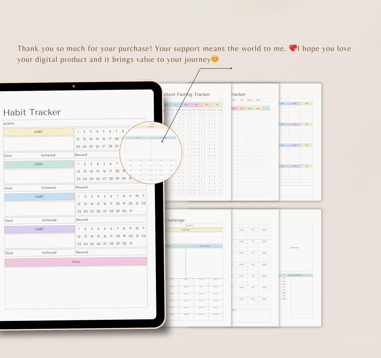 Health & Fitness Planner | Workout Tracker, Meal Planner, Wellness & Self-Care Journal PDF Download