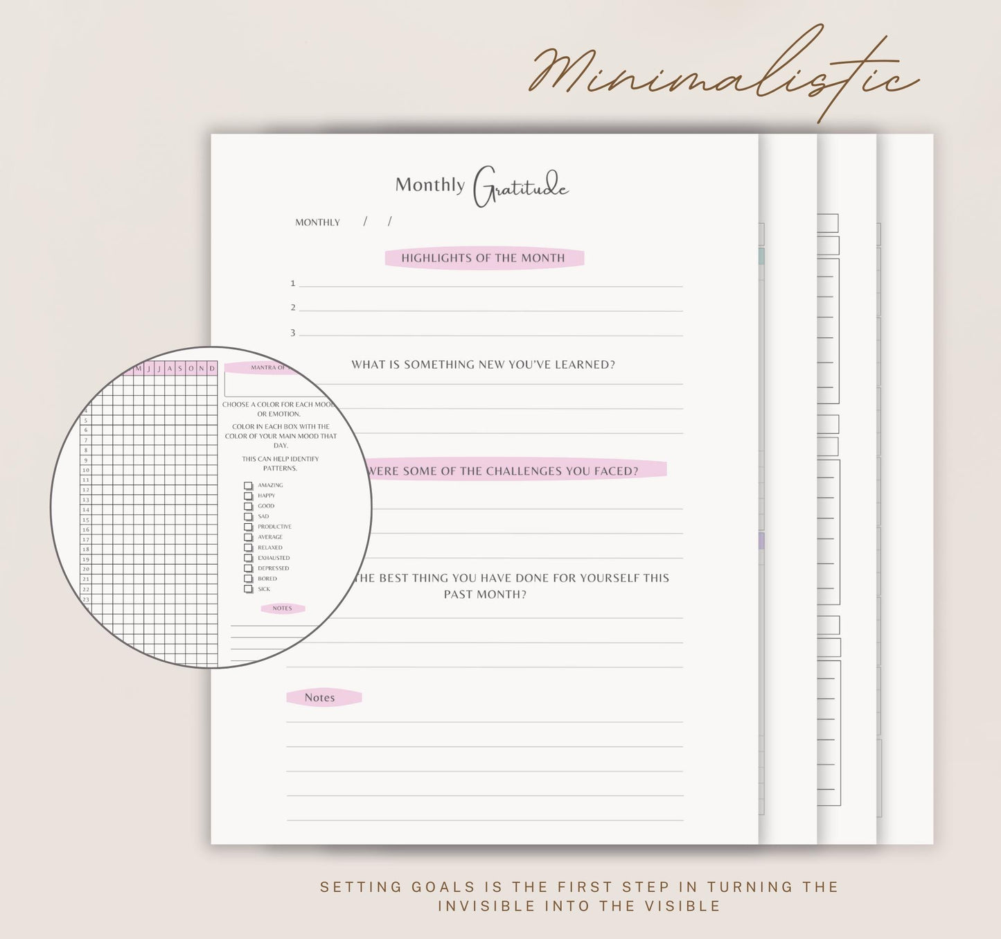 Mood Tracker Journal | Mental Health Log, Anxiety Tracker & Self-Care Diary PDF Download