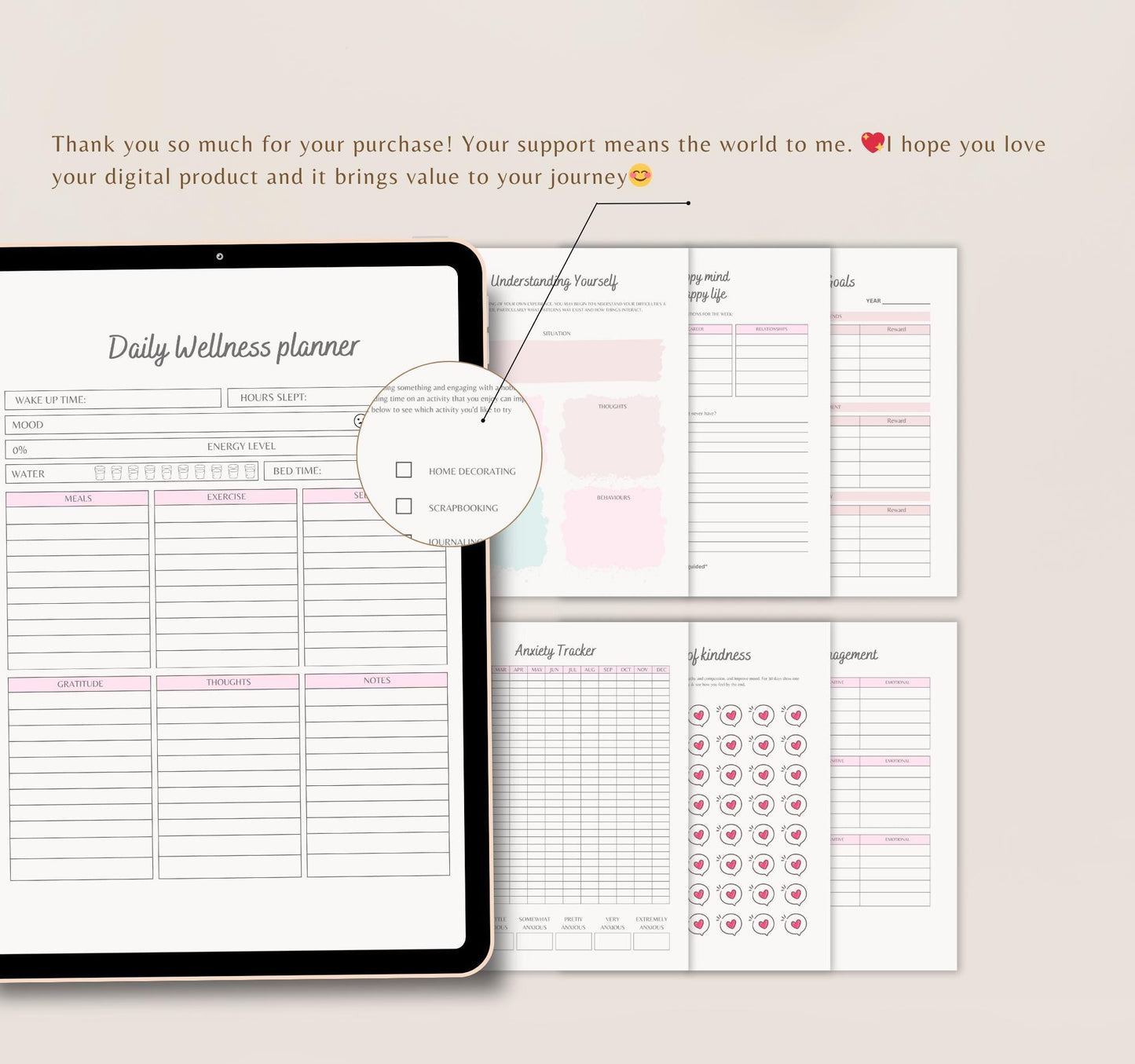 Mental Health Planner Bundle | Self-Care Journal, Anxiety Tracker & Wellness Organizer PDF