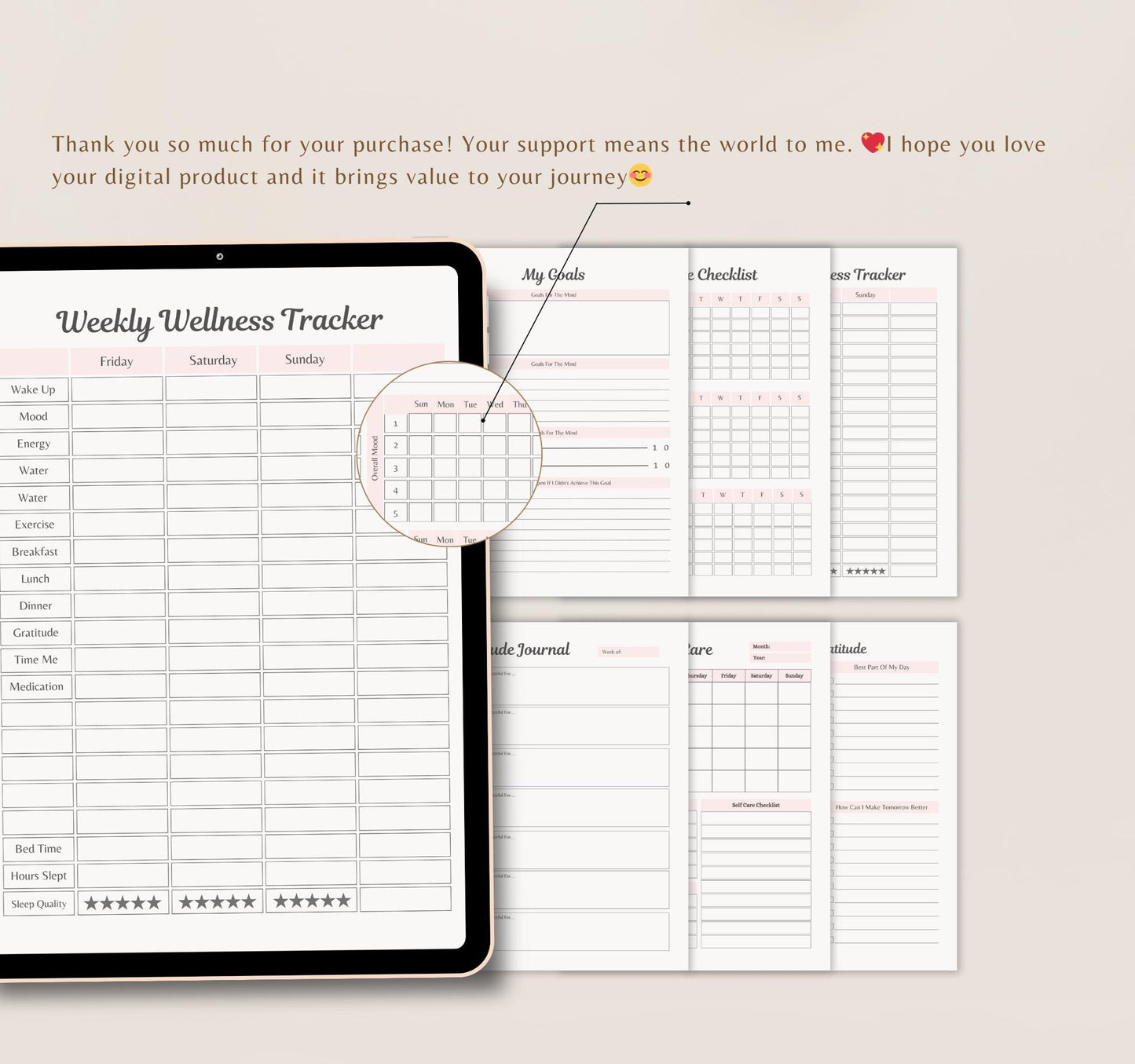 Mental Health & Mood Planner Bundle | Anxiety & Depression Journal, Self-Care Wellness Organizer & Habit Tracker | Digital Download