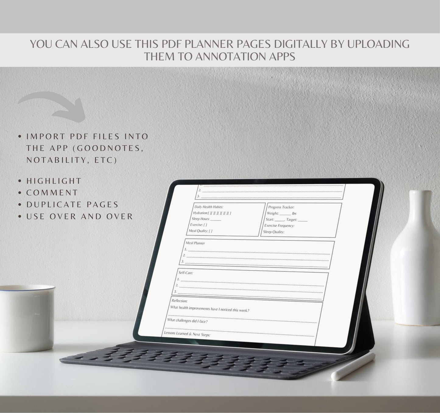 Wellness Goal Tracker | Self-Care, Habit Tracker & Health Planner PDF Download