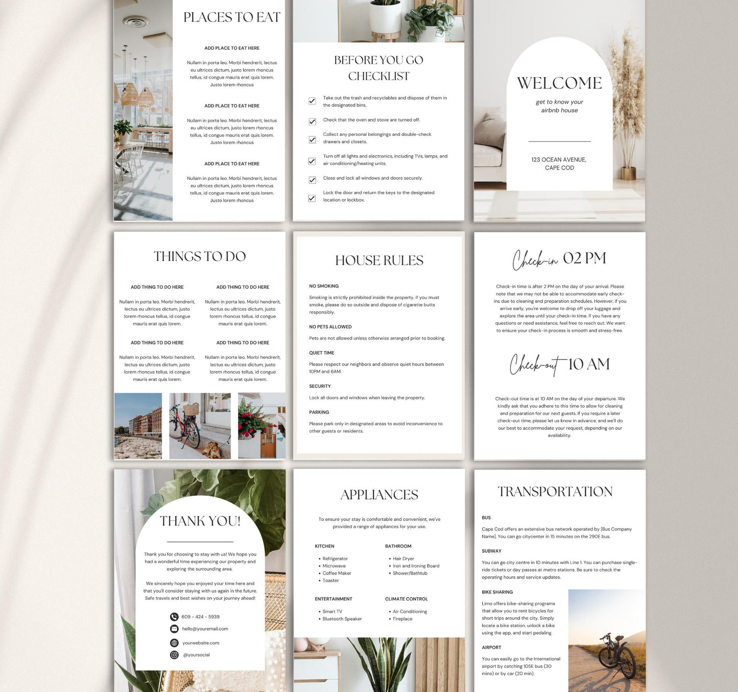 Airbnb Welcome Book Template | Editable Canva Guide for Short-Term Rentals & Vacation Homes