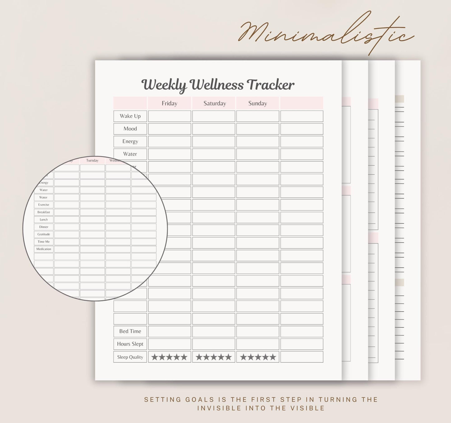 Health & Self-Care Planner | Wellness Journal, Habit Tracker & Mental Health Organizer PDF Download