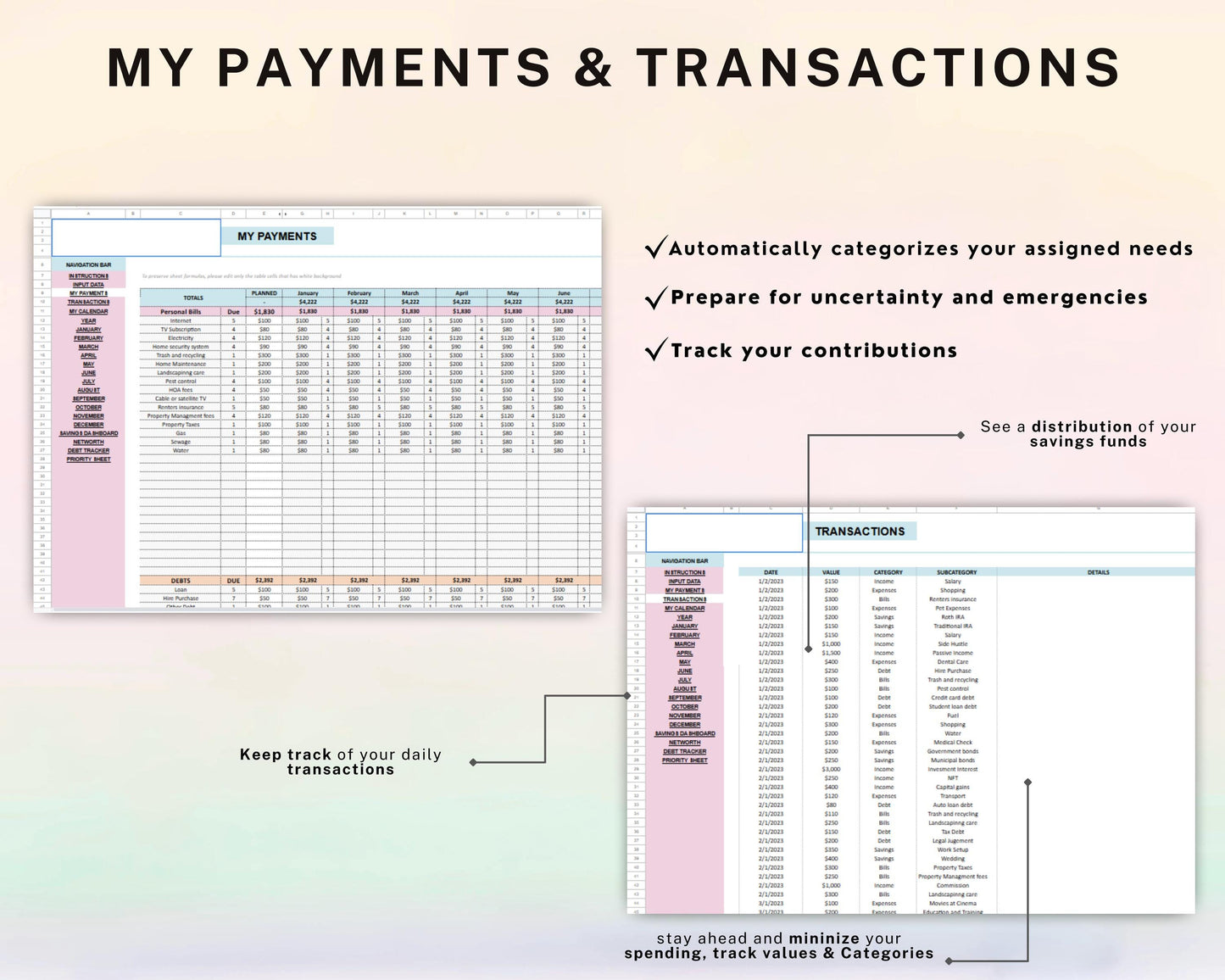 Family & Couple Financial Planner | Budget & Expense Tracker Spreadsheet | Google Sheets Money Organizer
