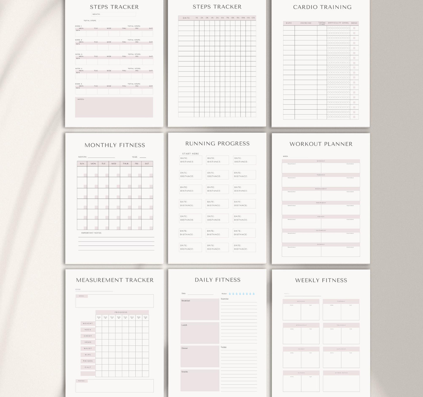 Digital Fitness Planner | Workout Tracker, Meal & Exercise Log, Health & Wellness Journal PDF Download
