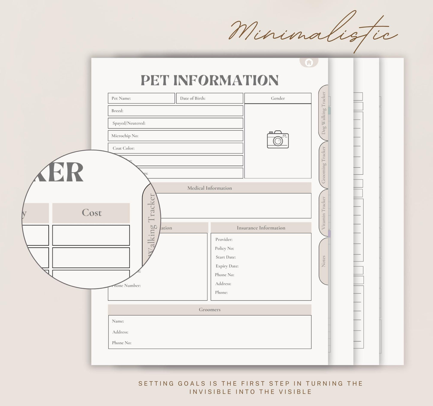 Digital Pet Care Planner | Pet Health & Vet Log Tracker | Daily Care Organizer PDF Download
