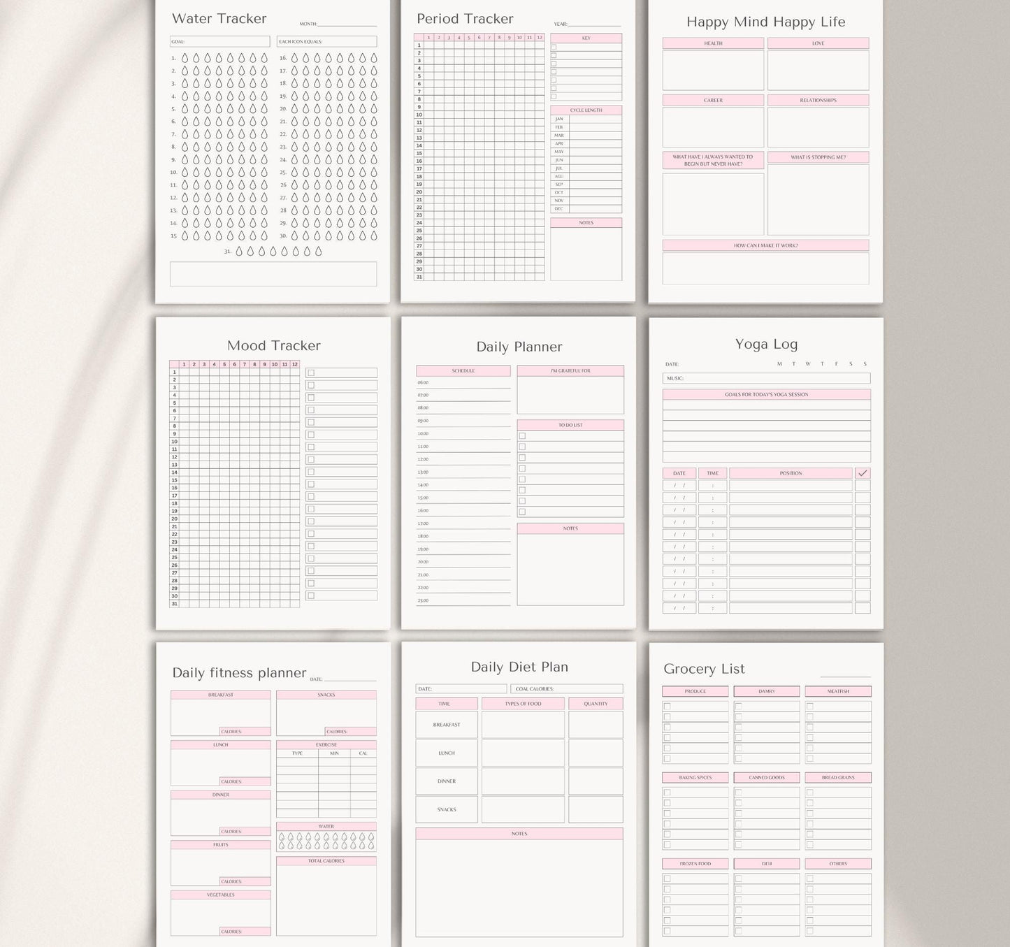 Wellness Planner | Self-Care Journal, Habit Tracker, Mental Health & Fitness Organizer PDF Download