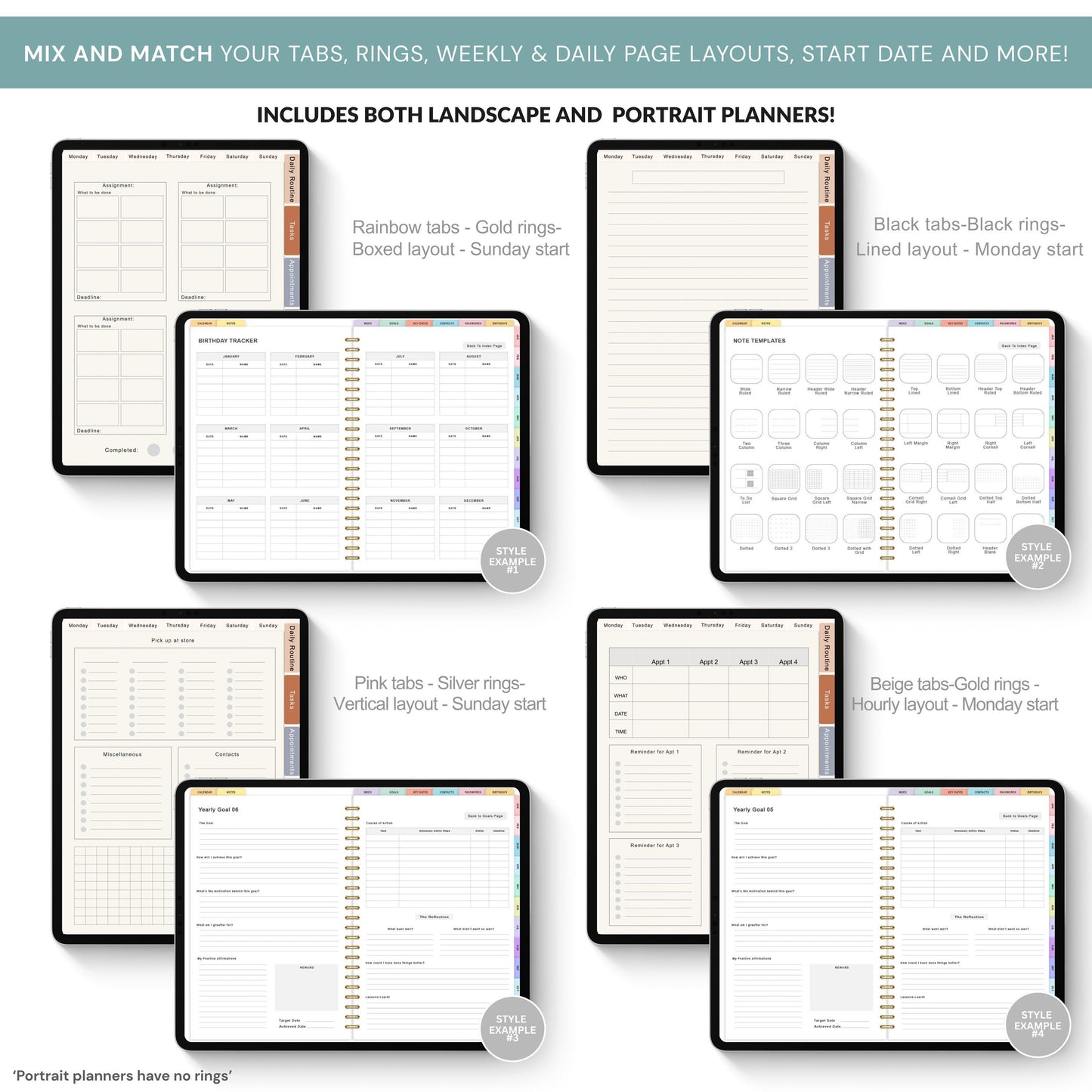 Digital Daily Planner | Hyperlinked Routine & Activities Organizer | Clickable PDF for iPad & GoodNotes
