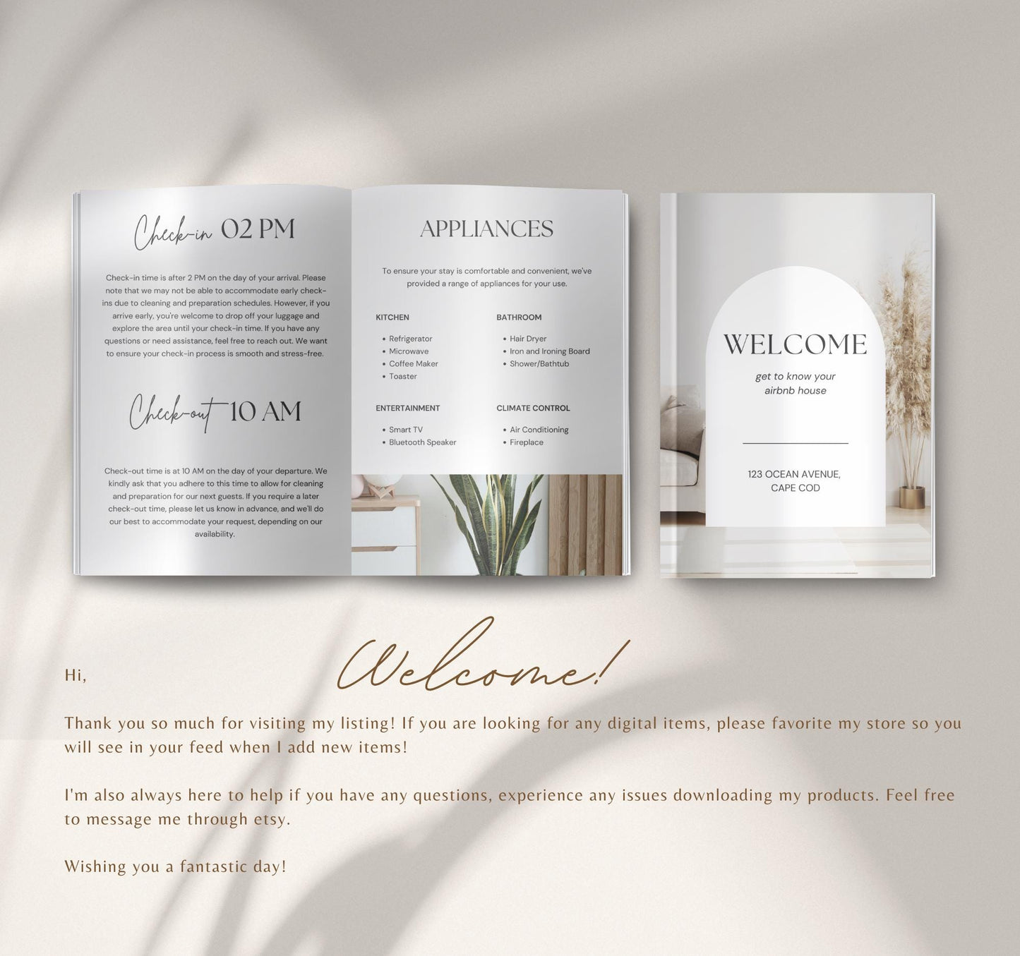 Airbnb Welcome Book Template | Editable Canva Guide for Short-Term Rentals & Vacation Homes