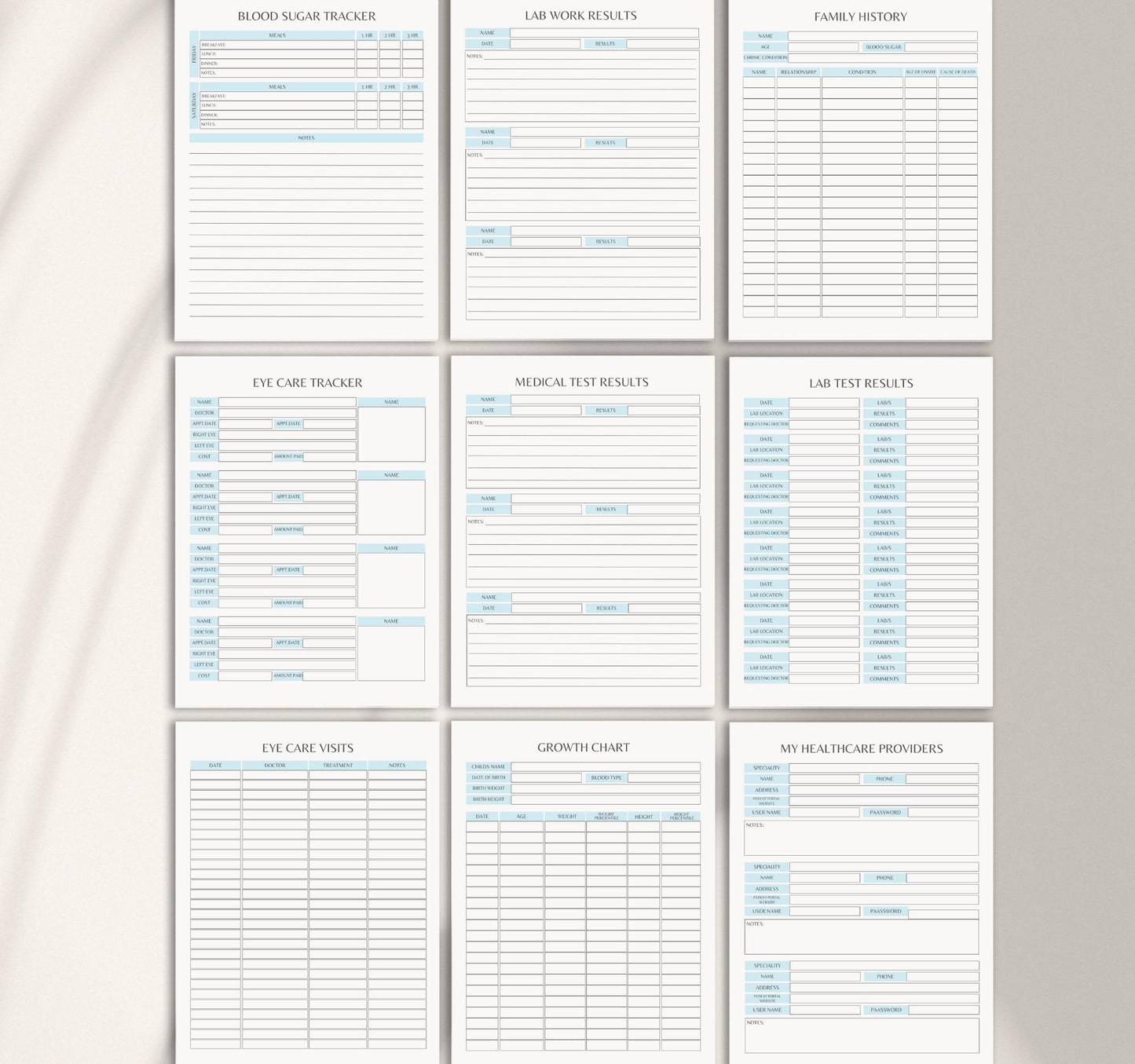 Digital Medical Planner | Health Tracker, Medication Log & Doctor Visit Organizer | Symptom Journal PDF Download
