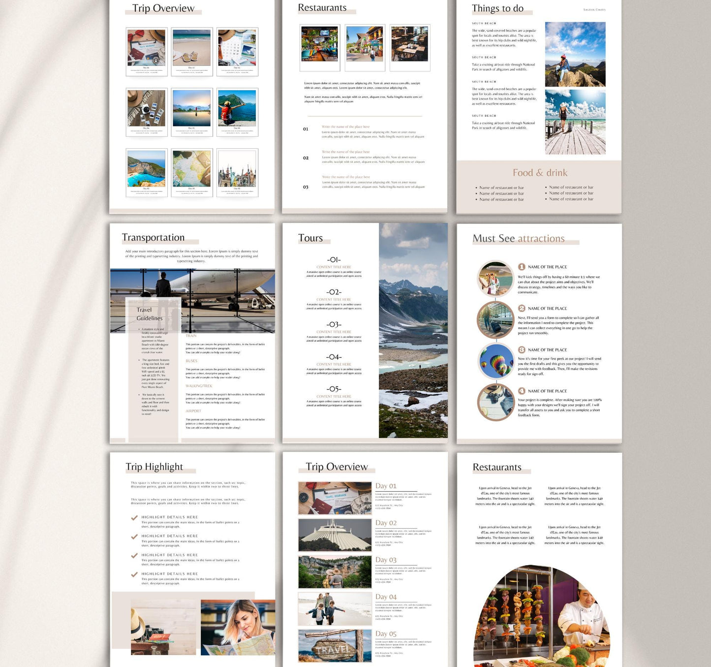 Travel Itinerary Planner | Digital Vacation & Trip Organizer | Editable PDF & Canva Template