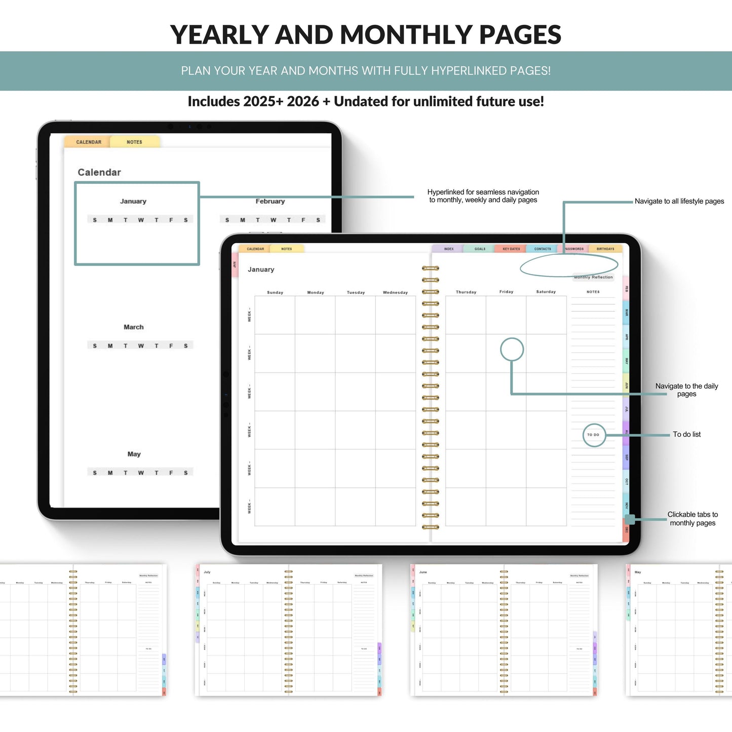 Digital Daily Planner | Hyperlinked Routine & Activities Organizer | Clickable PDF for iPad & GoodNotes