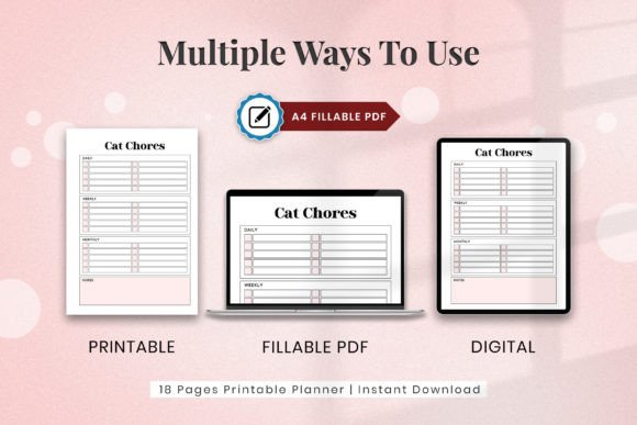 Cat Care Planner | Printable Pet Journal, Health Record & Vet Appointment Tracker | Digital Download