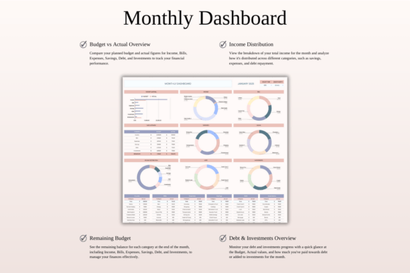 Income & Expense Tracker Template | Budget, Debt & Savings Spreadsheet | Google Sheets & Excel