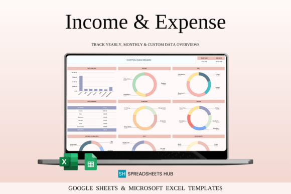 Business & Finance Bundle | Income & Expense Tracker, ChatGPT Prompts & Content Creator Spreadsheet | Digital Download