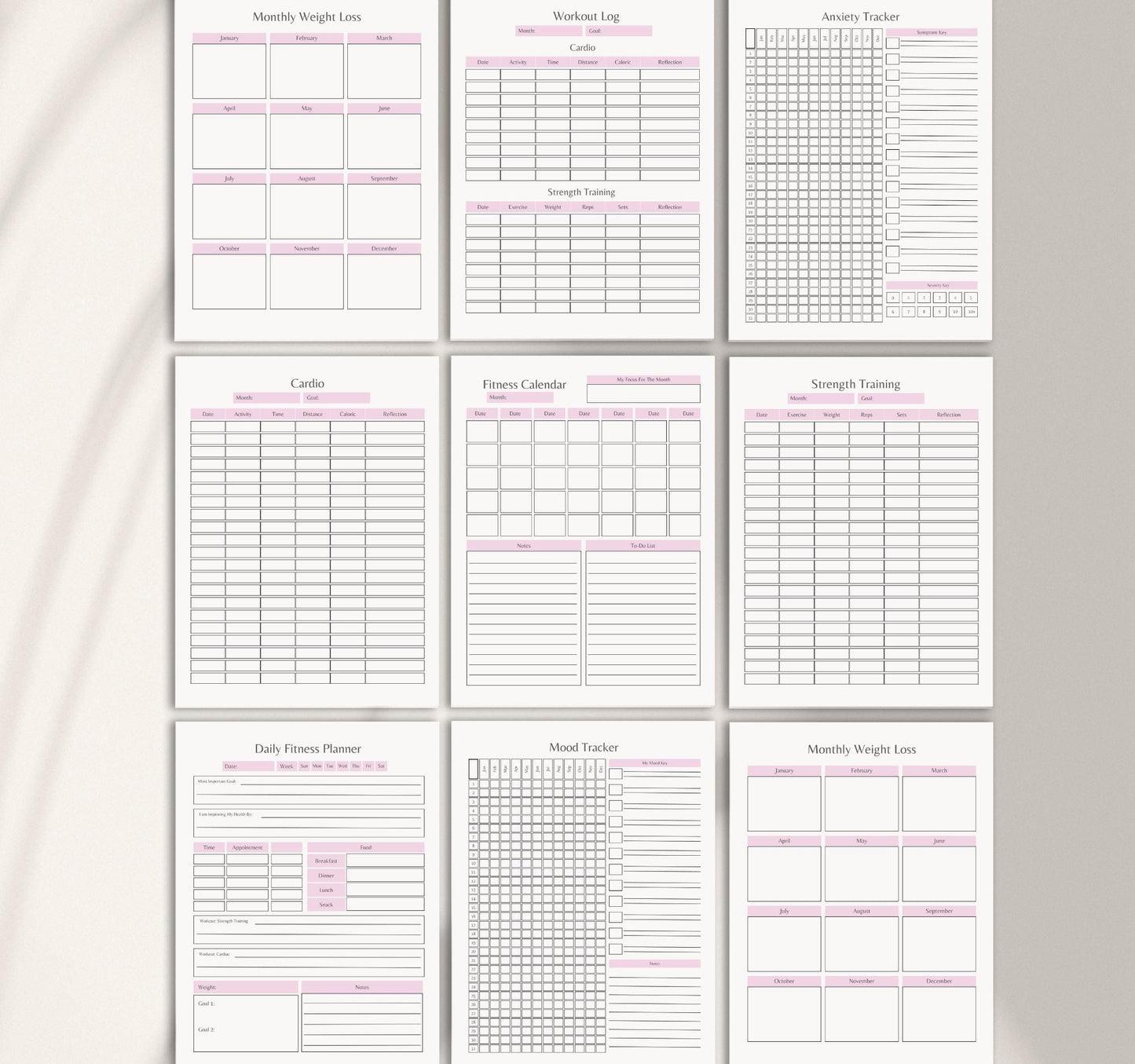 Health & Wellness Planner | Self-Care Journal, Habit Tracker & Goal-Setting Organizer PDF Download