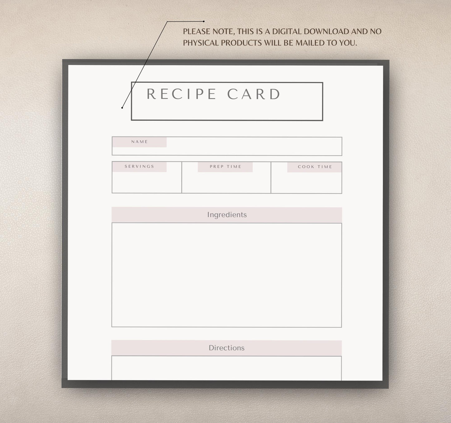 Recipe Card Bundle | Printable & Digital Recipe Organizer, Meal Planner & Kitchen Journal PDF