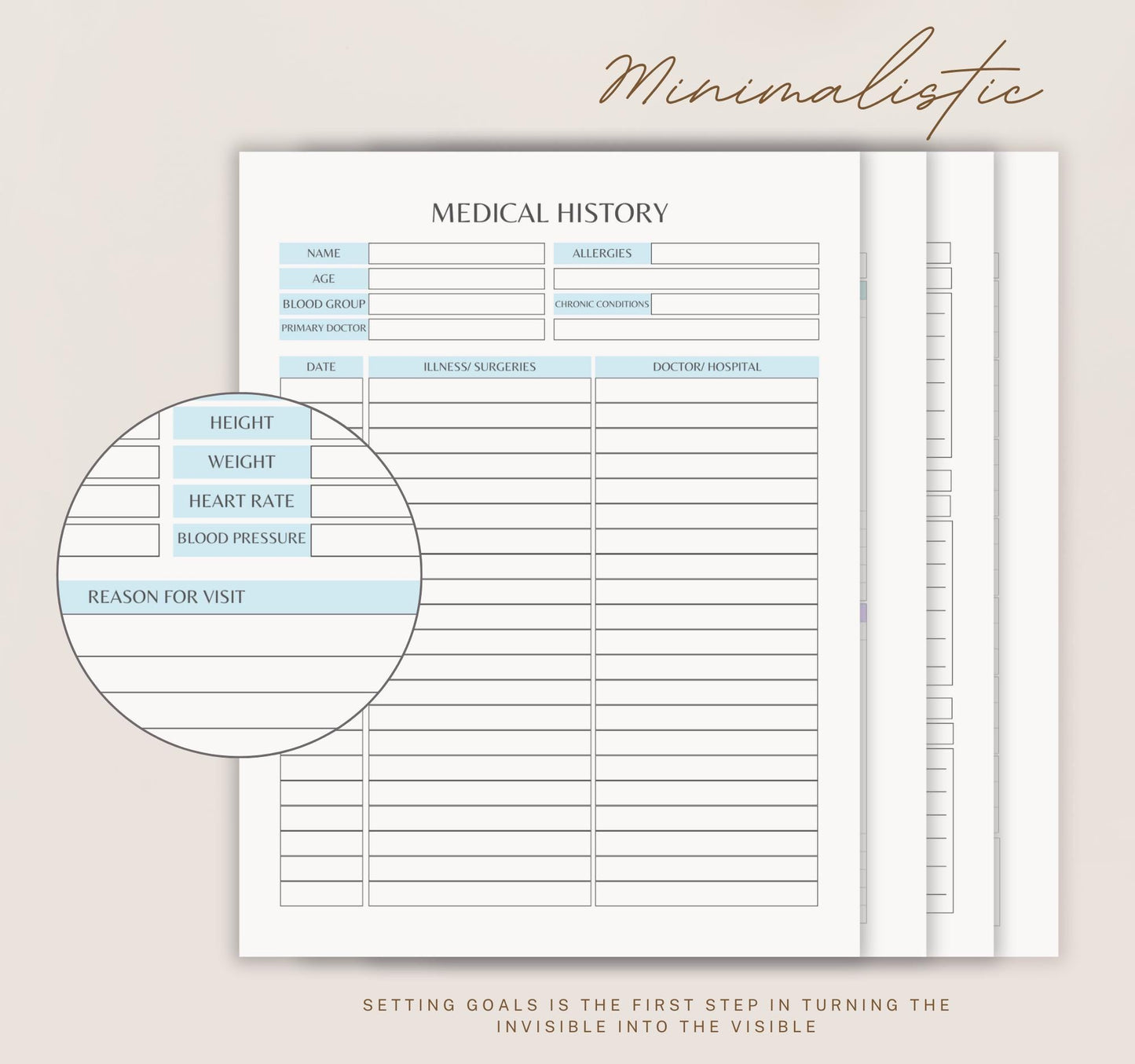 Digital Medical Planner | Health Tracker, Medication Log & Doctor Visit Organizer | Symptom Journal PDF Download