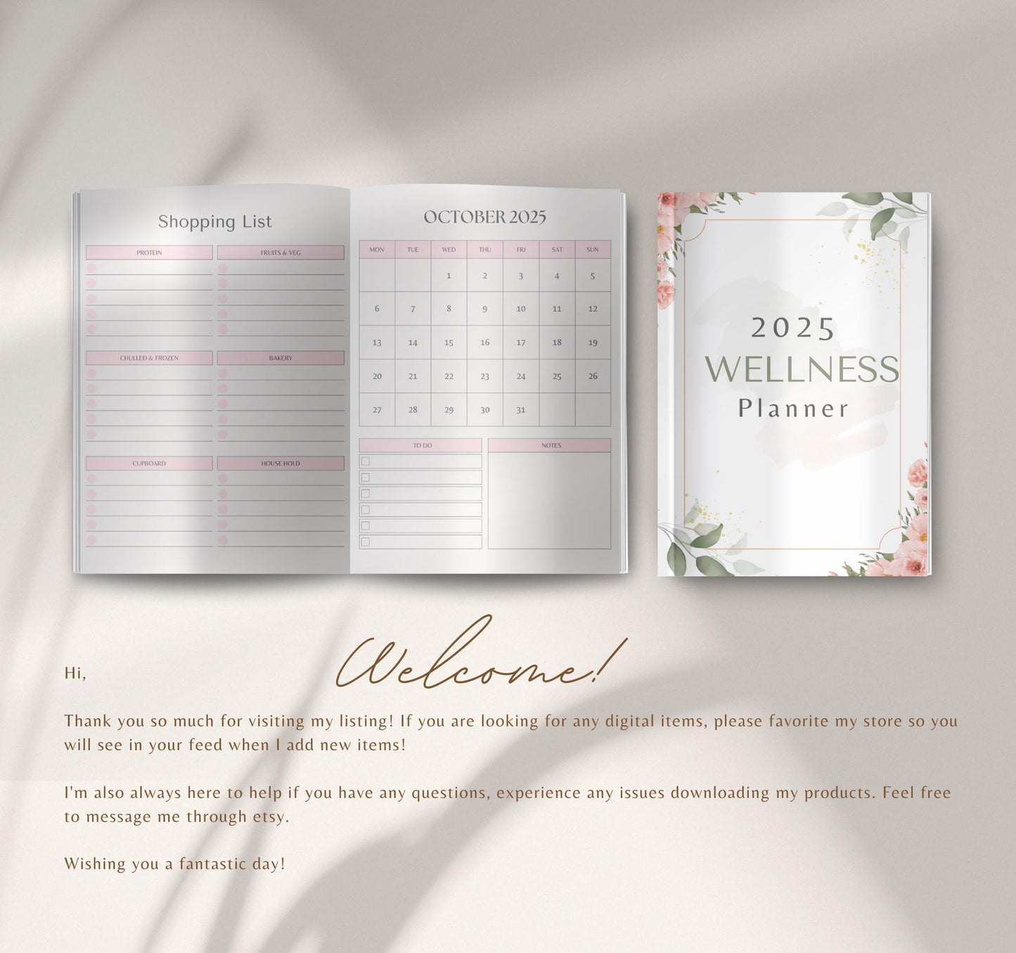 Wellness Planner | Self-Care Journal, Habit Tracker, Mental Health & Fitness Organizer PDF Download