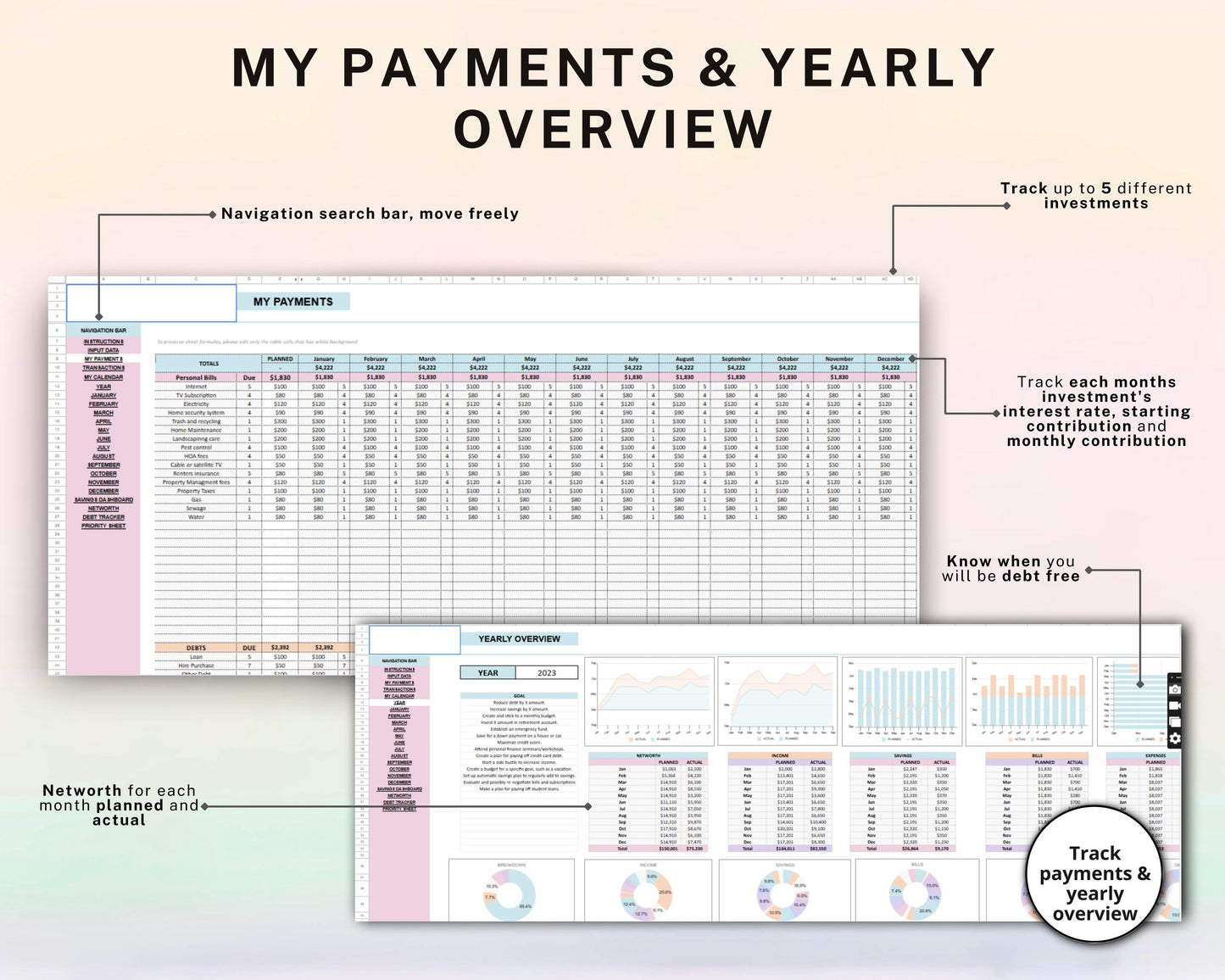 Family & Couple Financial Planner | Budget & Expense Tracker Spreadsheet | Google Sheets Money Organizer