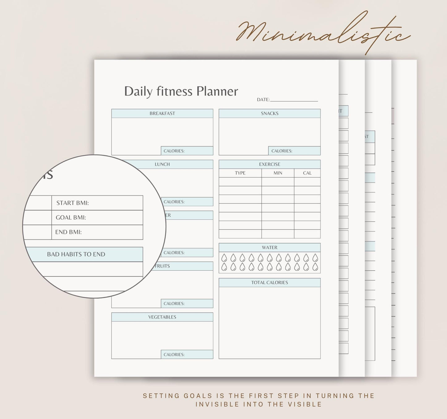 Health Digital Planner | Wellness Journal, Fitness & Meal Tracker, Self-Care & Medical Log PDF Download