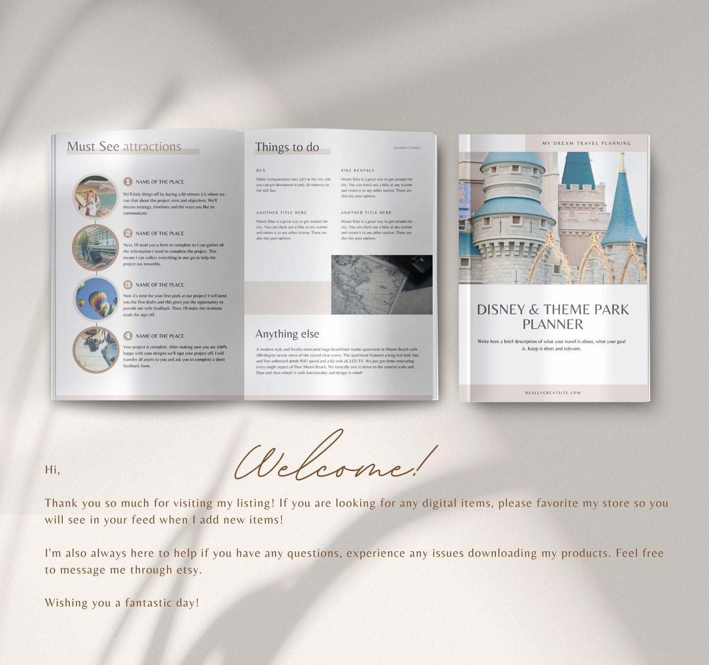 Travel Itinerary Planner | Digital Vacation & Trip Organizer | Editable PDF & Canva Template