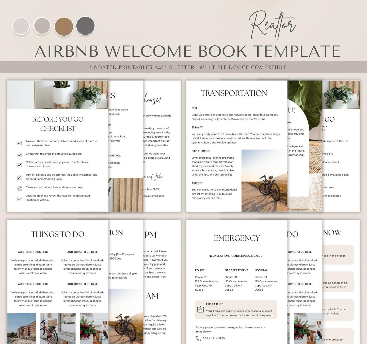 Airbnb Welcome Book Template | Editable Canva Guide for Short-Term Rentals & Vacation Homes