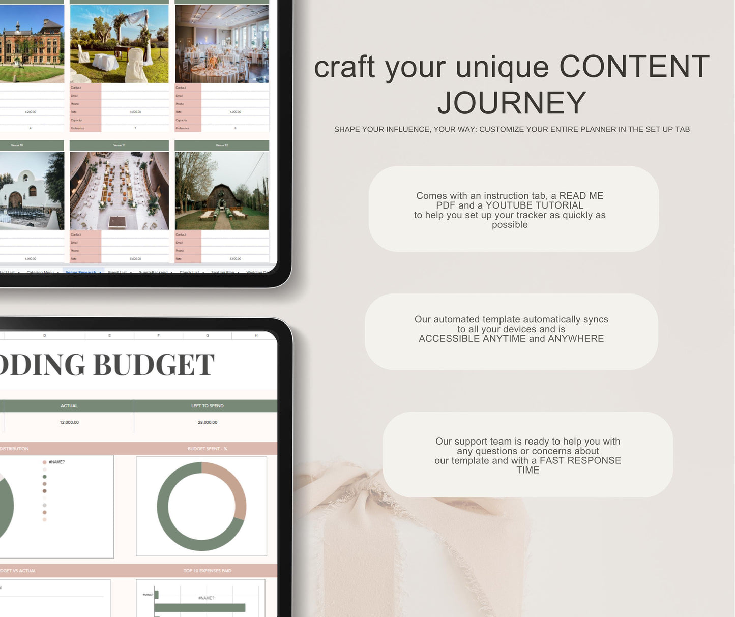 Ultimate Wedding Budget Spreadsheet | Editable Google Sheets & Excel Expense Tracker | Digital Cost Planner