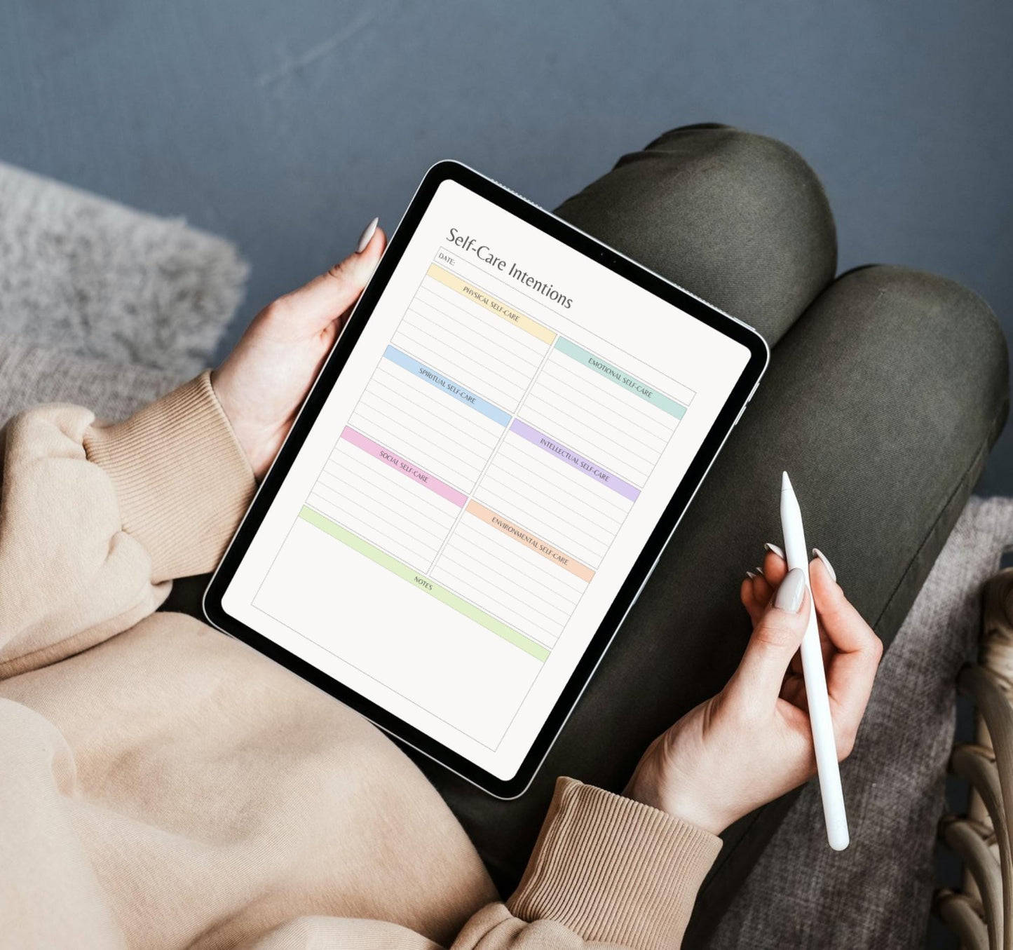 Digital Self-Care Planner | Wellness Journal, Habit Tracker & Mental Health Organizer PDF Download