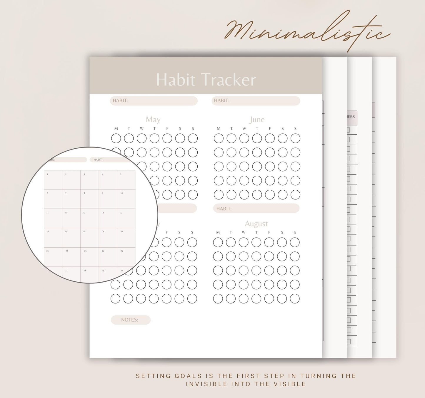 Habit Tracker Printable | Daily & Weekly Habit Log, Goal Planner & Self-Improvement Journal PDF Download