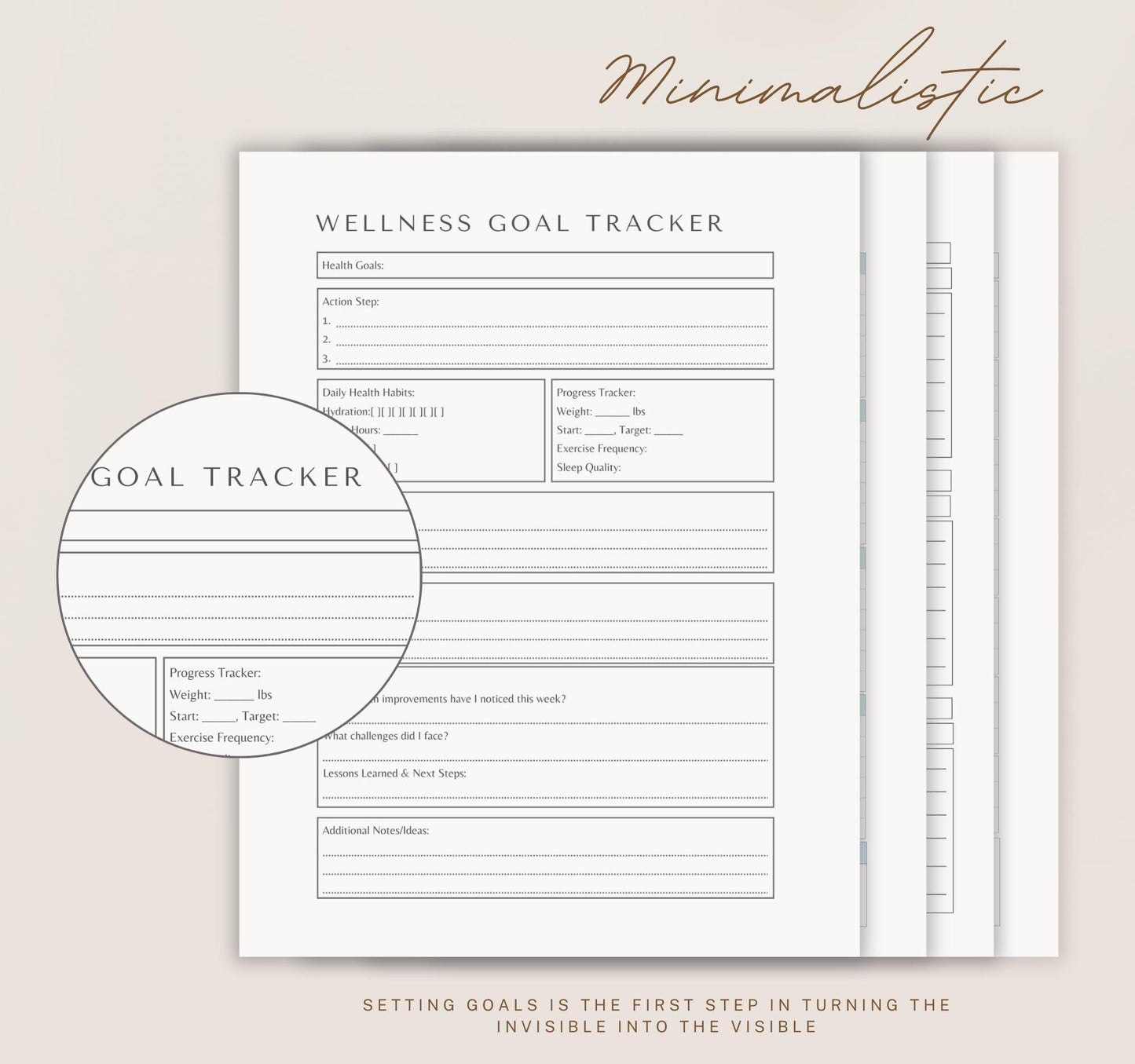 Wellness Goal Tracker | Self-Care, Habit Tracker & Health Planner PDF Download