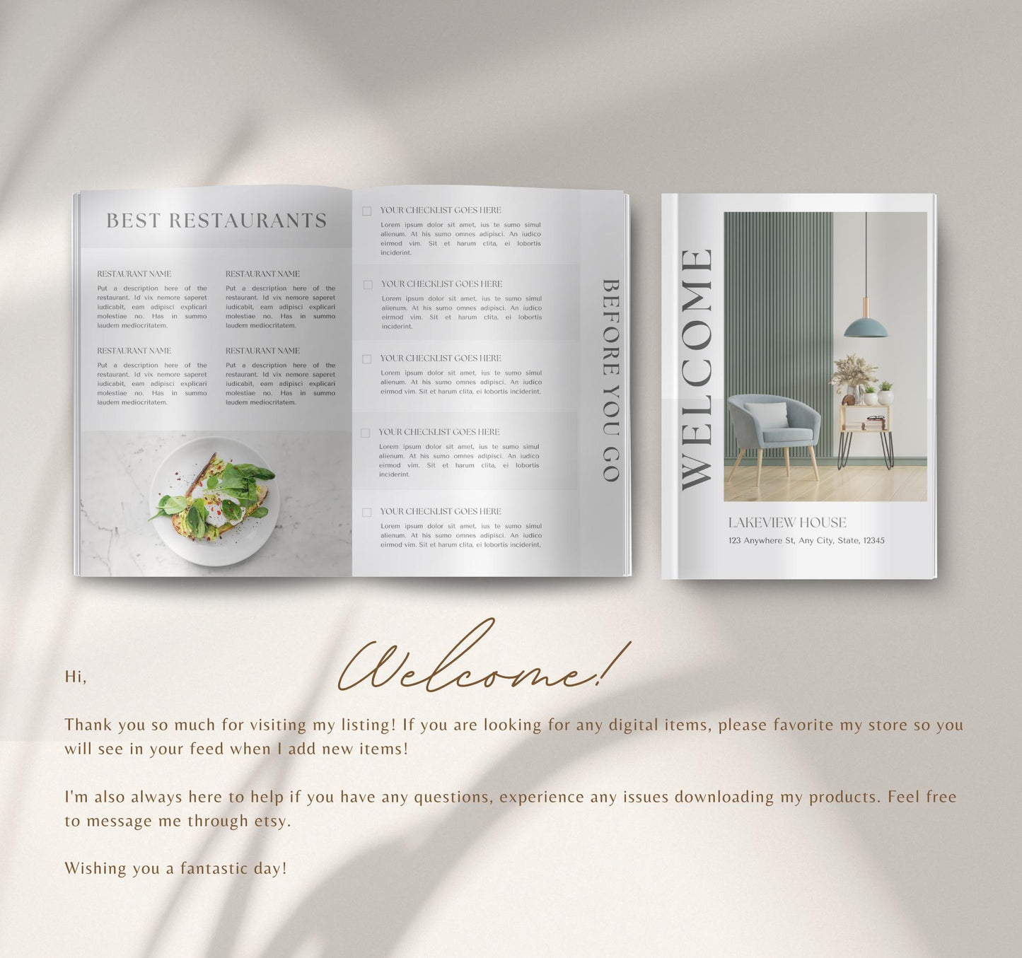 Welcome Book Template for Realtors | Editable Canva Guide for Short-Term Rentals & Vacation Homes