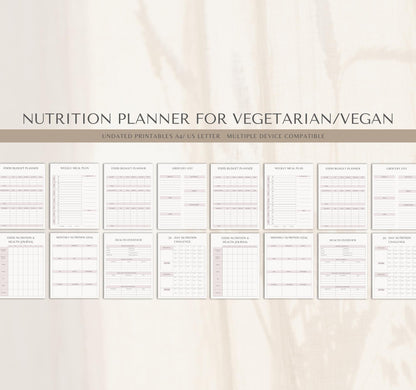 Nutrition Plan for Busy Moms, 9–5 Workers & Vegetarians | Meal Prep Guide & Healthy Eating Planner PDF