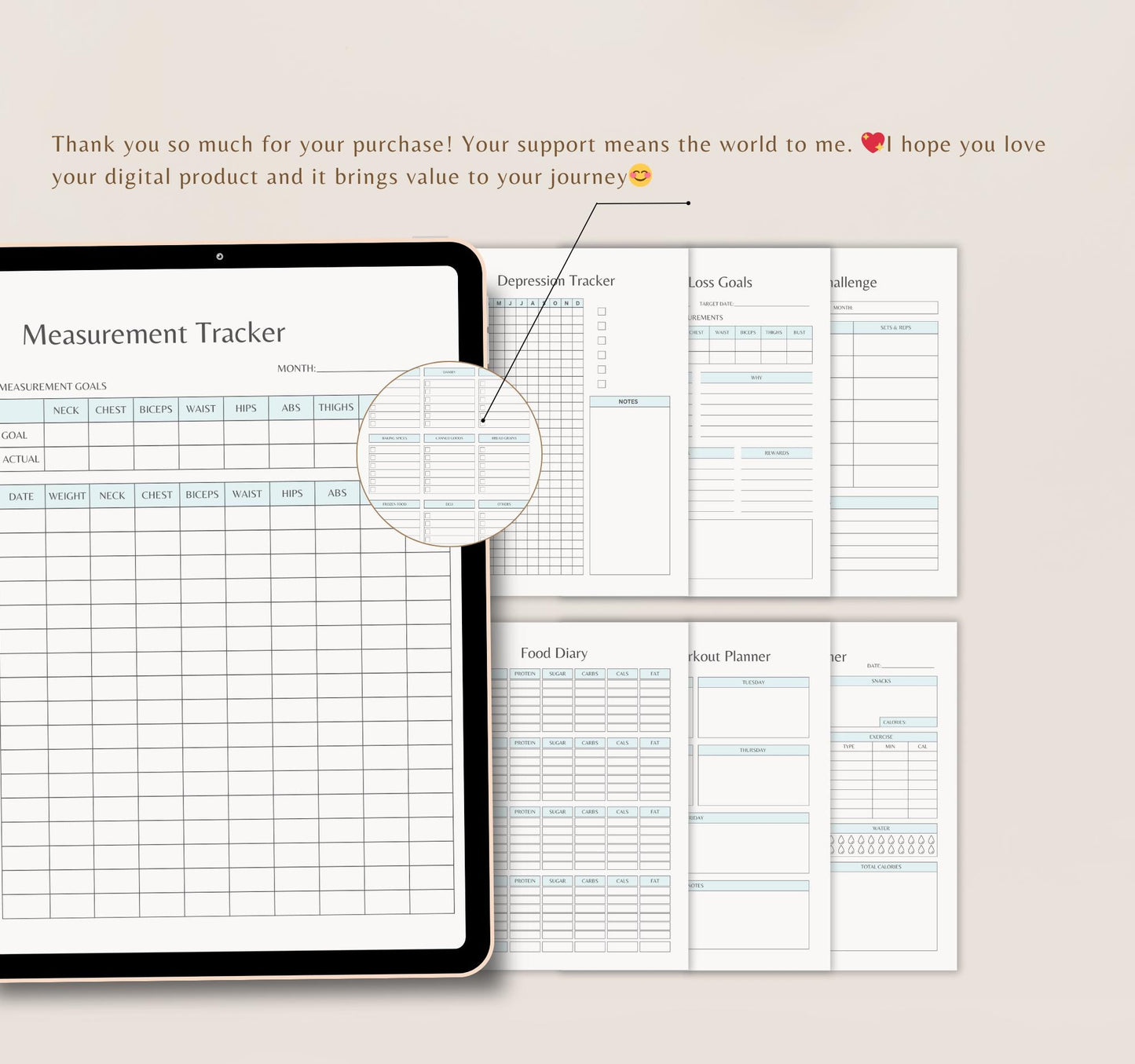 Health Digital Planner | Wellness Journal, Fitness & Meal Tracker, Self-Care & Medical Log PDF Download