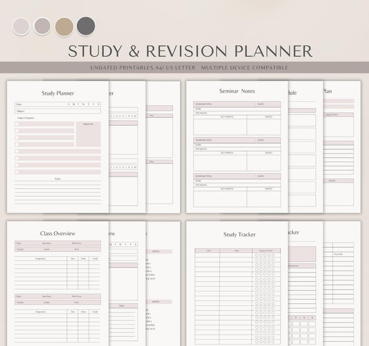 Study & Revision Planner | Academic Organizer, Exam Prep & Homework Tracker PDF Download