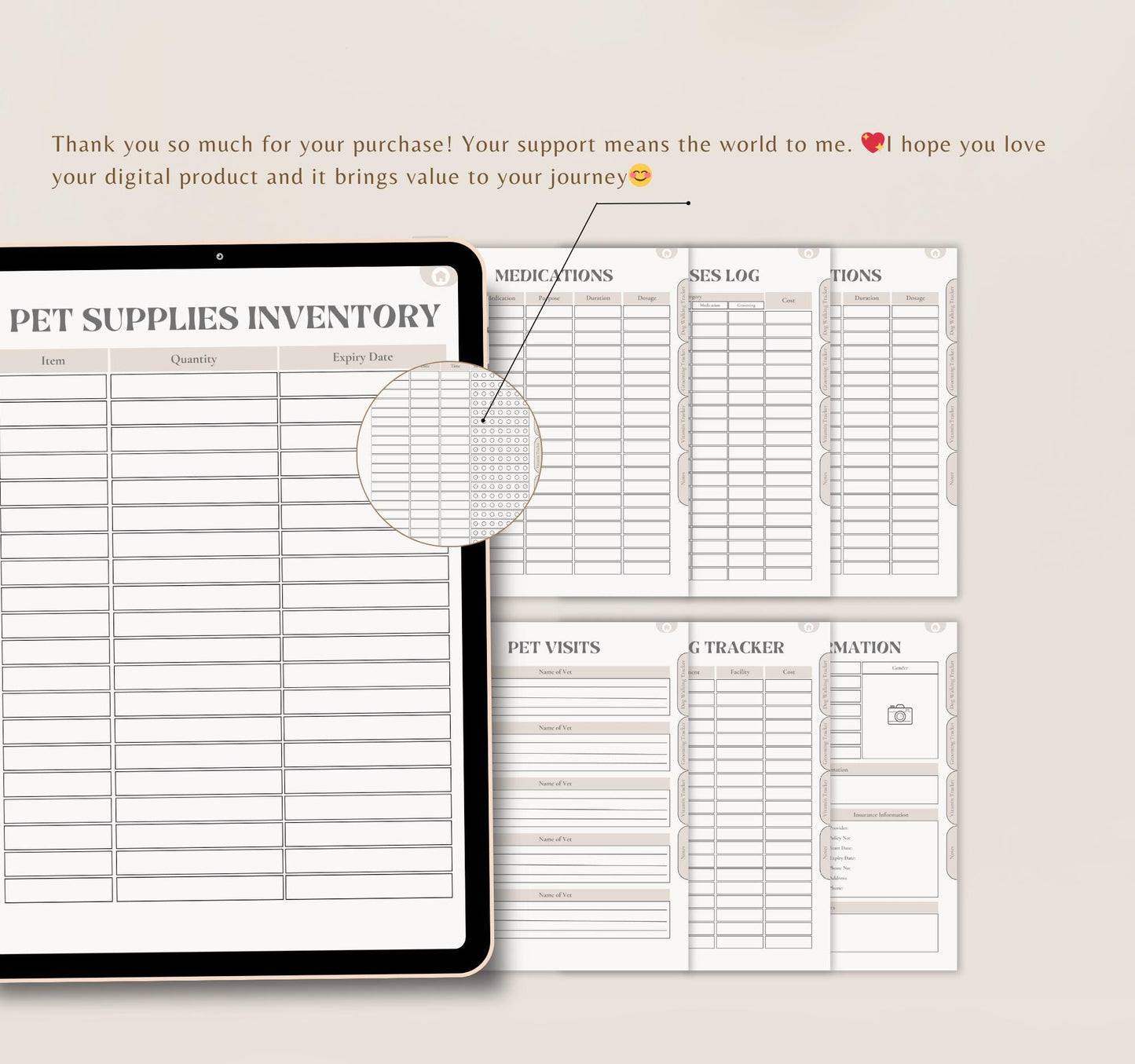 Pet Care Bundle | Dog & Cat Care Planner, Pet Health Journal & Vet Tracker | Printable Digital Download