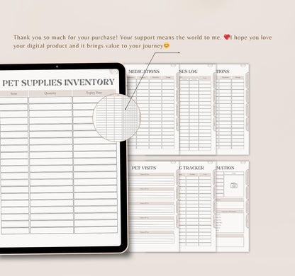 Pet Care Bundle | Dog & Cat Care Planner, Pet Health Journal & Vet Tracker | Printable Digital Download