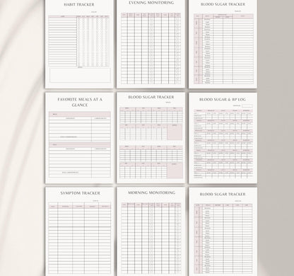 Health & Care Planner Bundle | Medical Log, Blood Sugar Tracker & Wellness Planner | Digital PDF Download