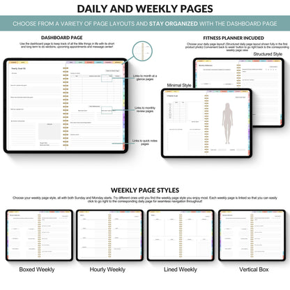 Digital Daily Planner | Hyperlinked Routine & Activities Organizer | Clickable PDF for iPad & GoodNotes