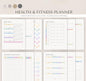 Health & Fitness Planner | Workout Tracker, Meal Planner, Wellness & Self-Care Journal PDF Download