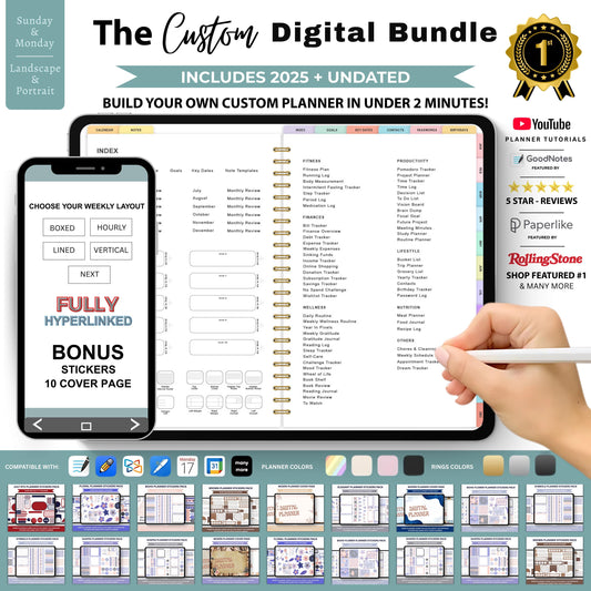 Digital Daily Planner | Hyperlinked Routine & Activities Organizer | Clickable PDF for iPad & GoodNotes