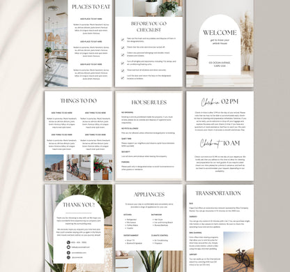 Airbnb Welcome Book Template | Editable Canva Guide for Short-Term Rentals & Vacation Homes