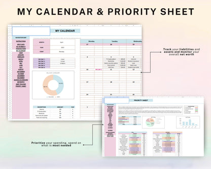 Family & Couple Financial Planner | Budget & Expense Tracker Spreadsheet | Google Sheets Money Organizer