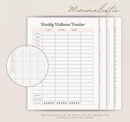 Health & Self-Care Planner | Wellness Journal, Habit Tracker & Mental Health Organizer PDF Download