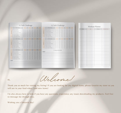75 Soft Challenge Tracker | Daily Fitness & Wellness Planner, Habit Tracker & Goal Journal PDF Download